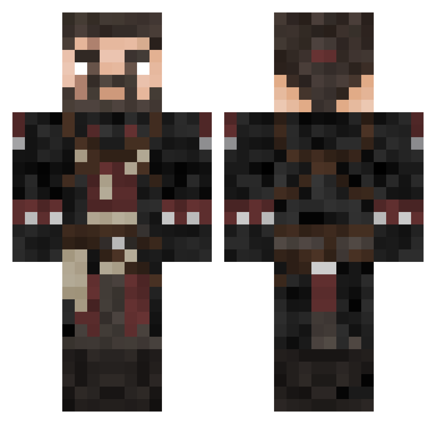 Golliwoggg Minecraft skin, front and back view