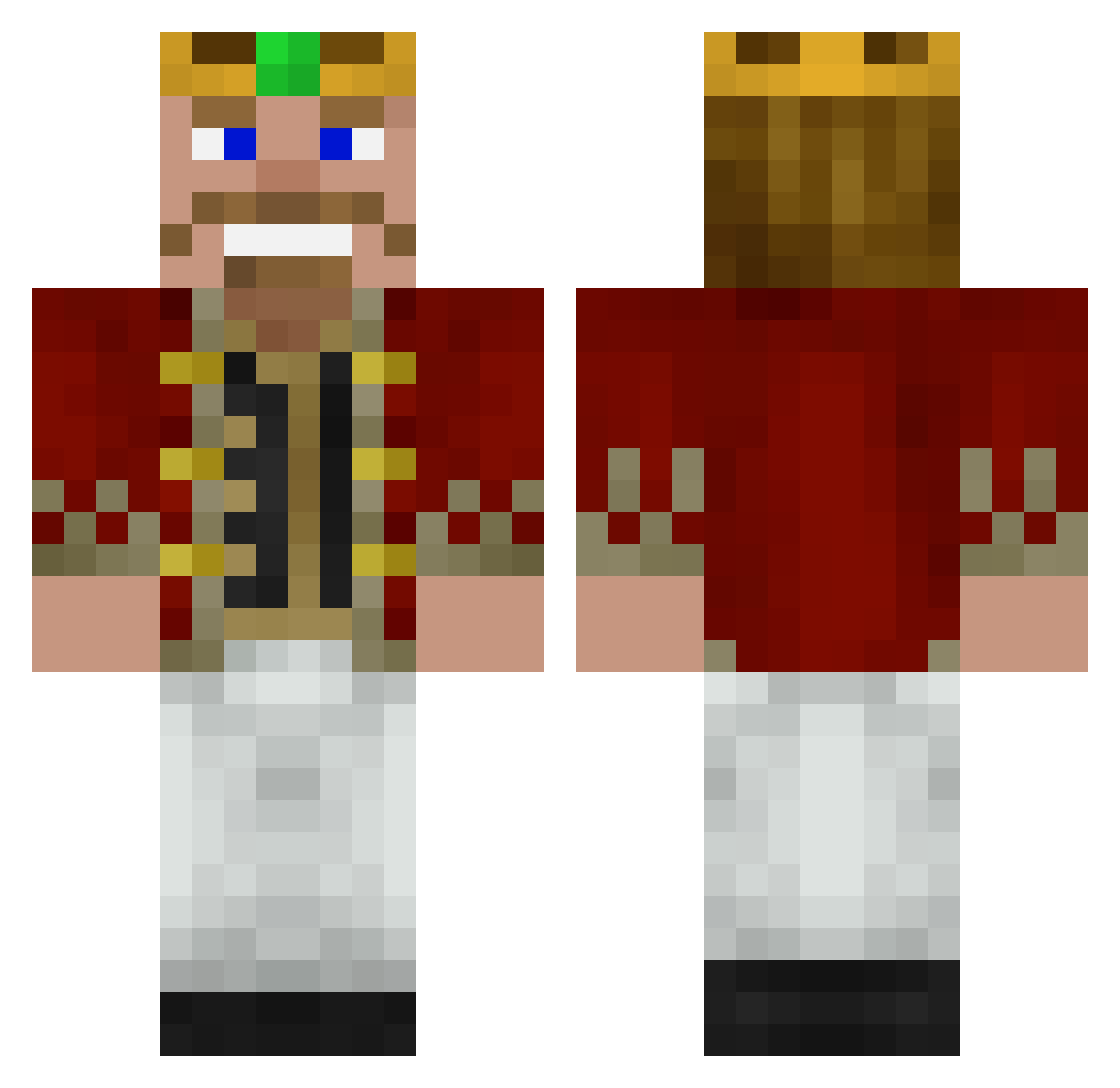 Sspinster Minecraft skin, front and back view