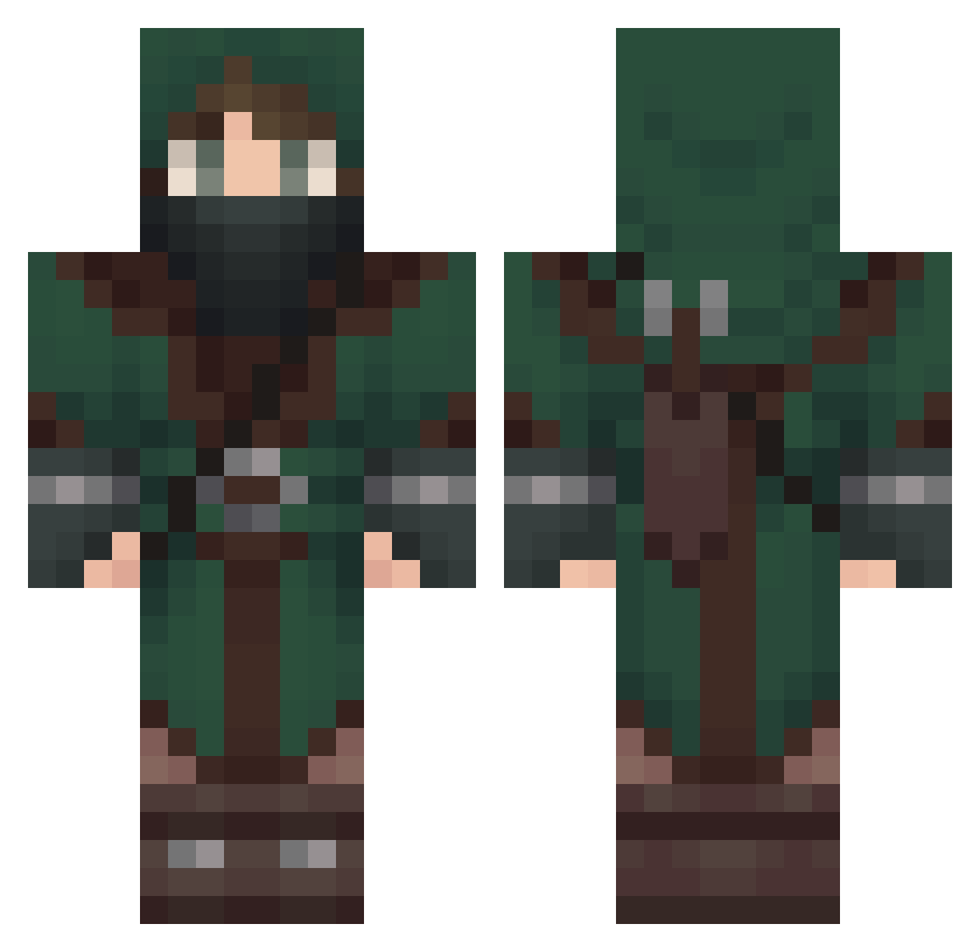 Justrim Minecraft skin, front and back view