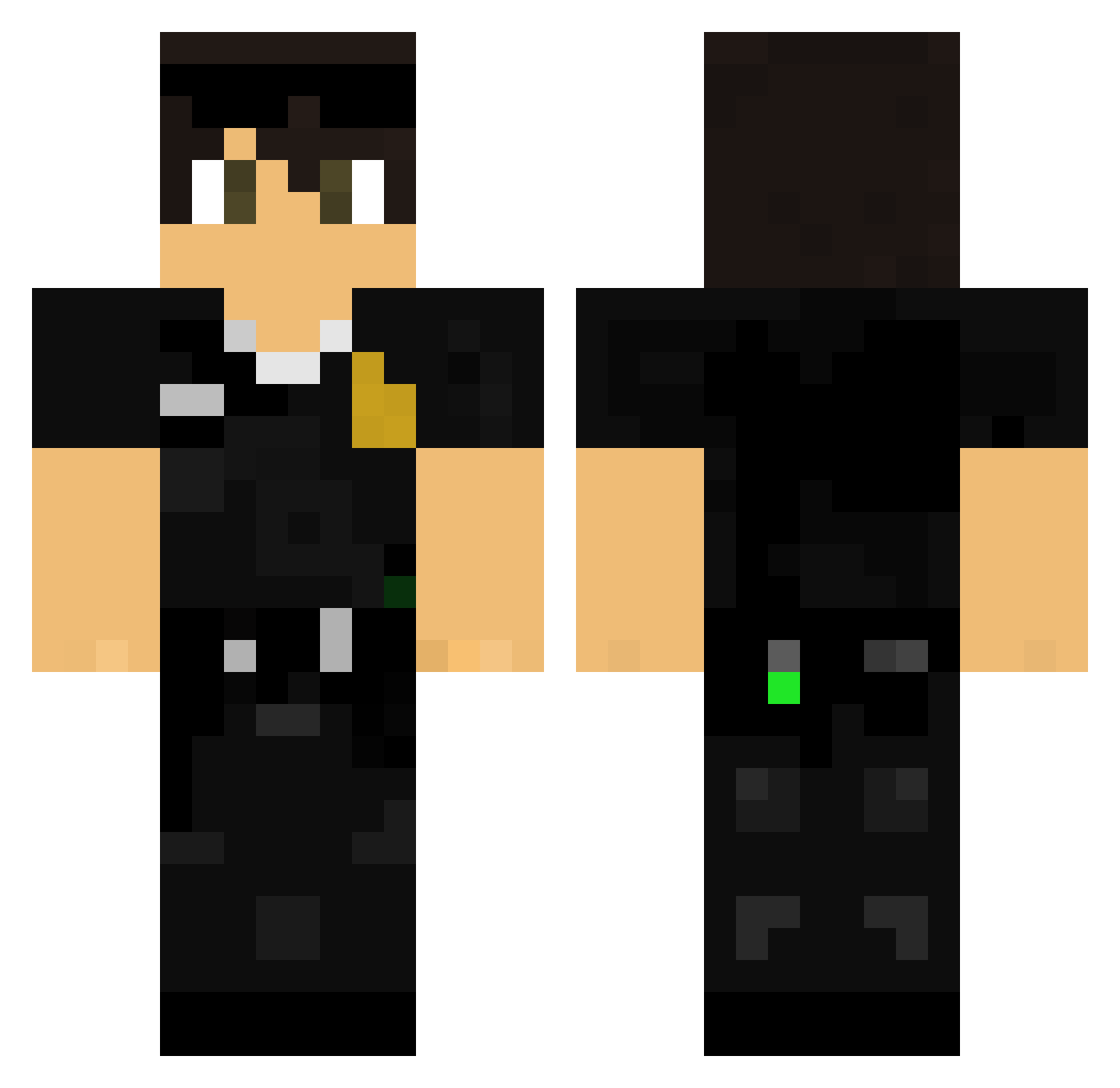 Unsecurity Minecraft skin, front and back view