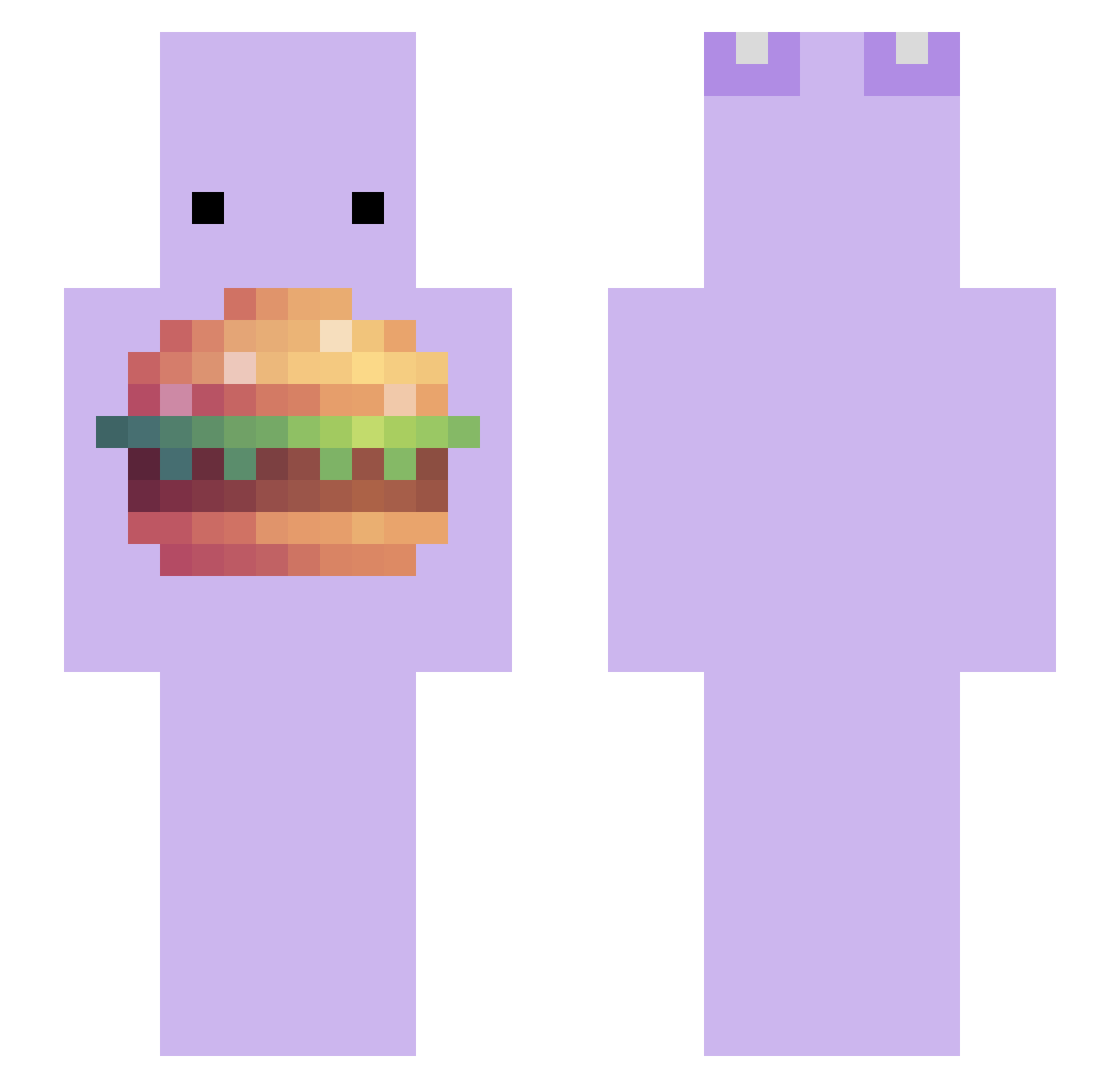 Devilsqod Minecraft skin, front and back view