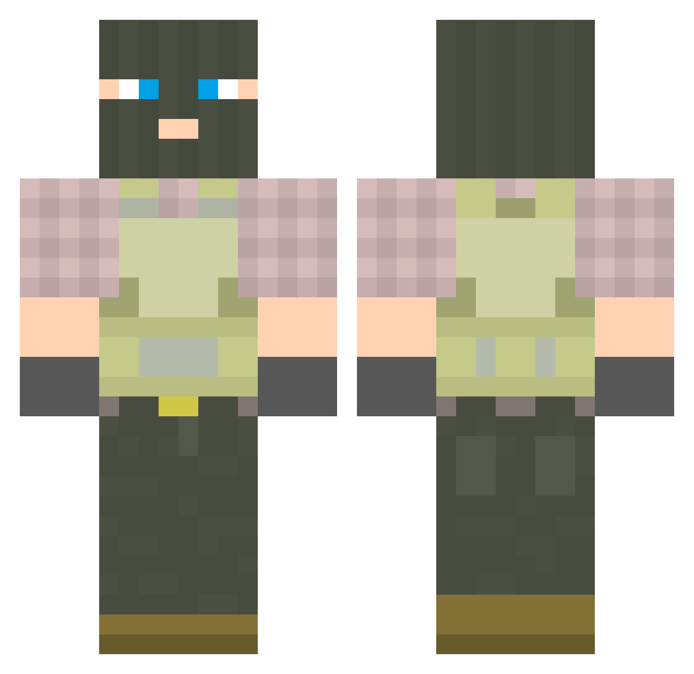 itzmist Minecraft skin, front and back view