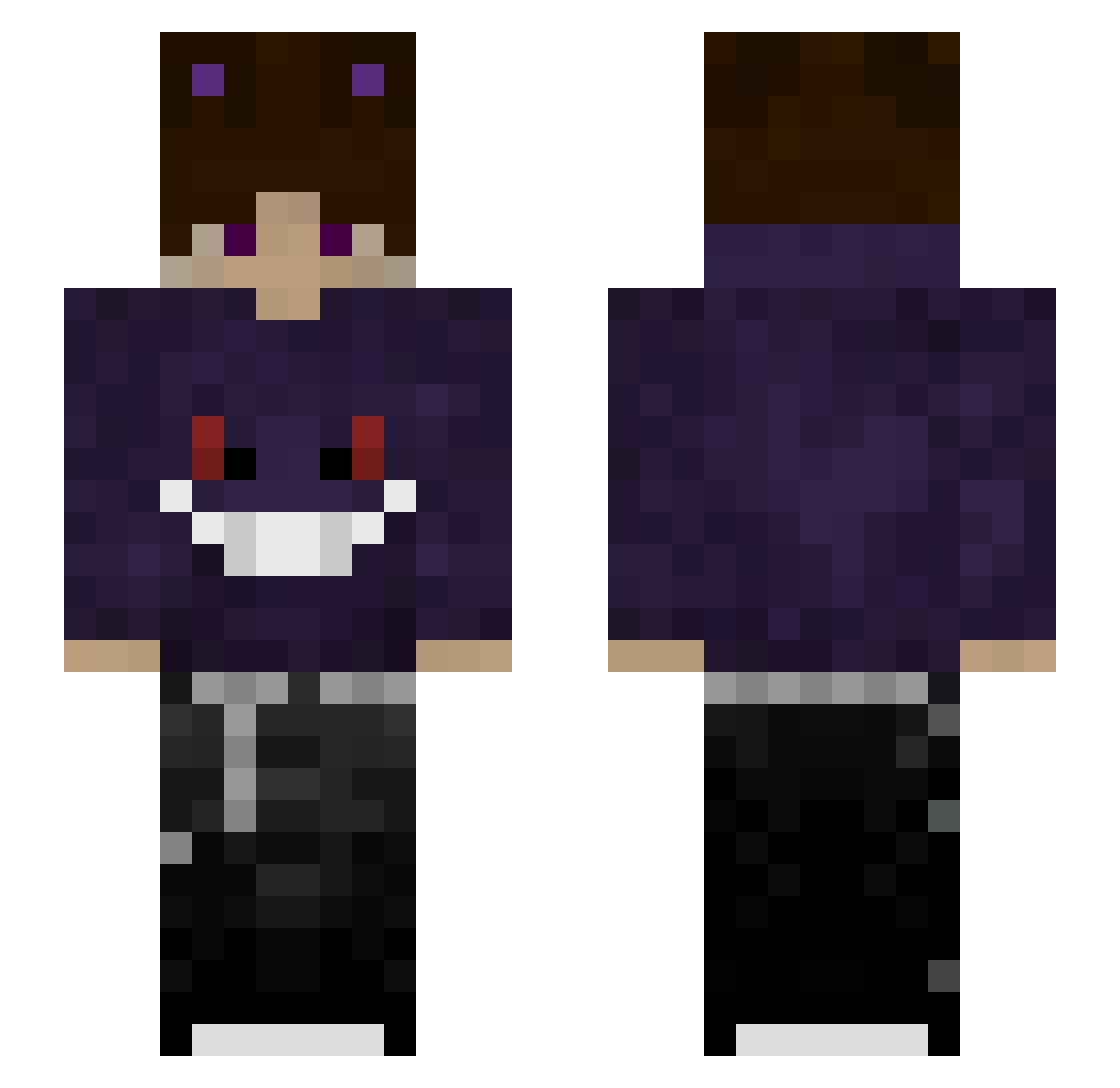 kilvuo Minecraft skin, front and back view