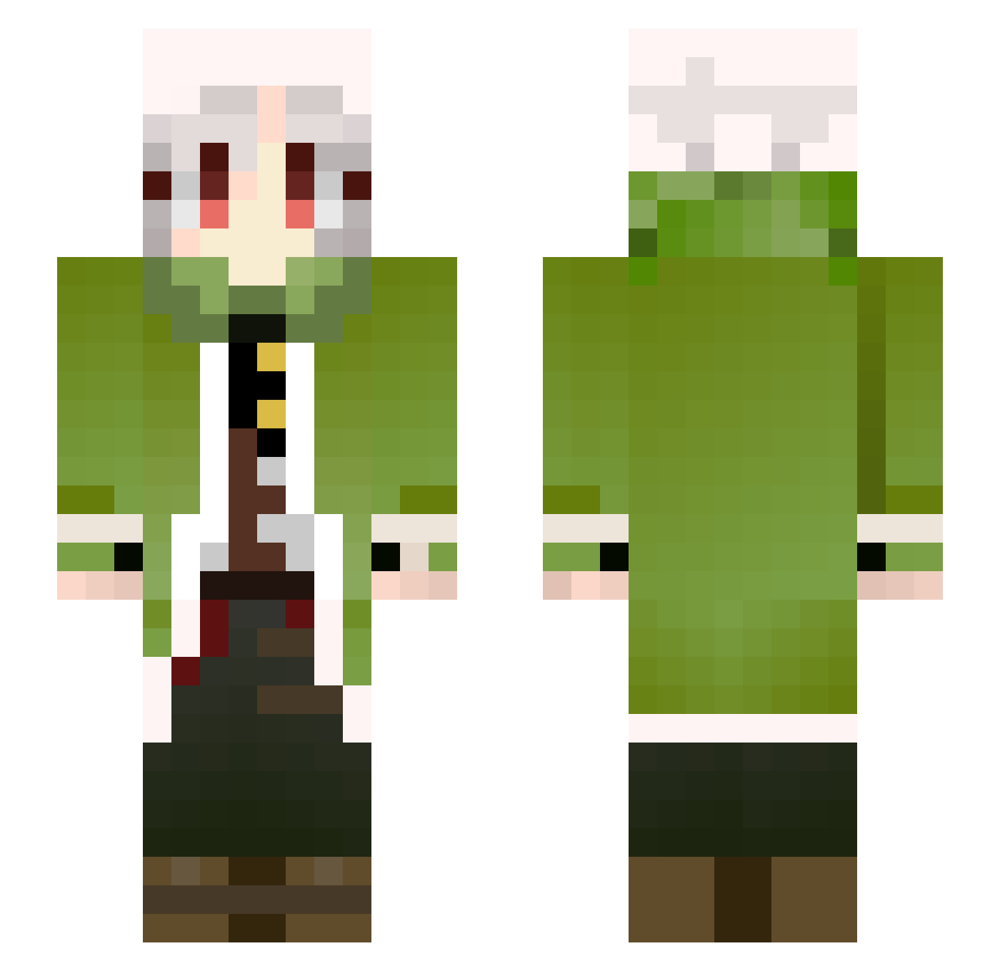 JeeringMaple43 Minecraft skin, front and back view