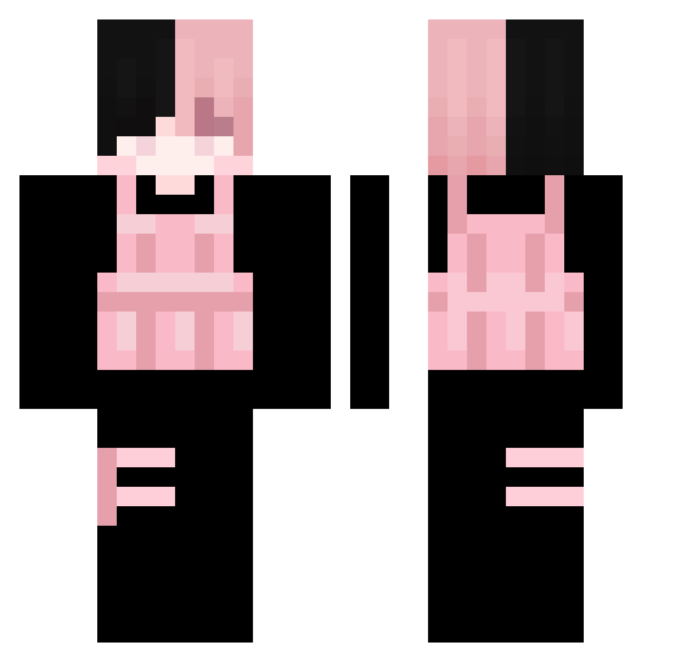 RizzSkibidi11 Minecraft skin, front and back view