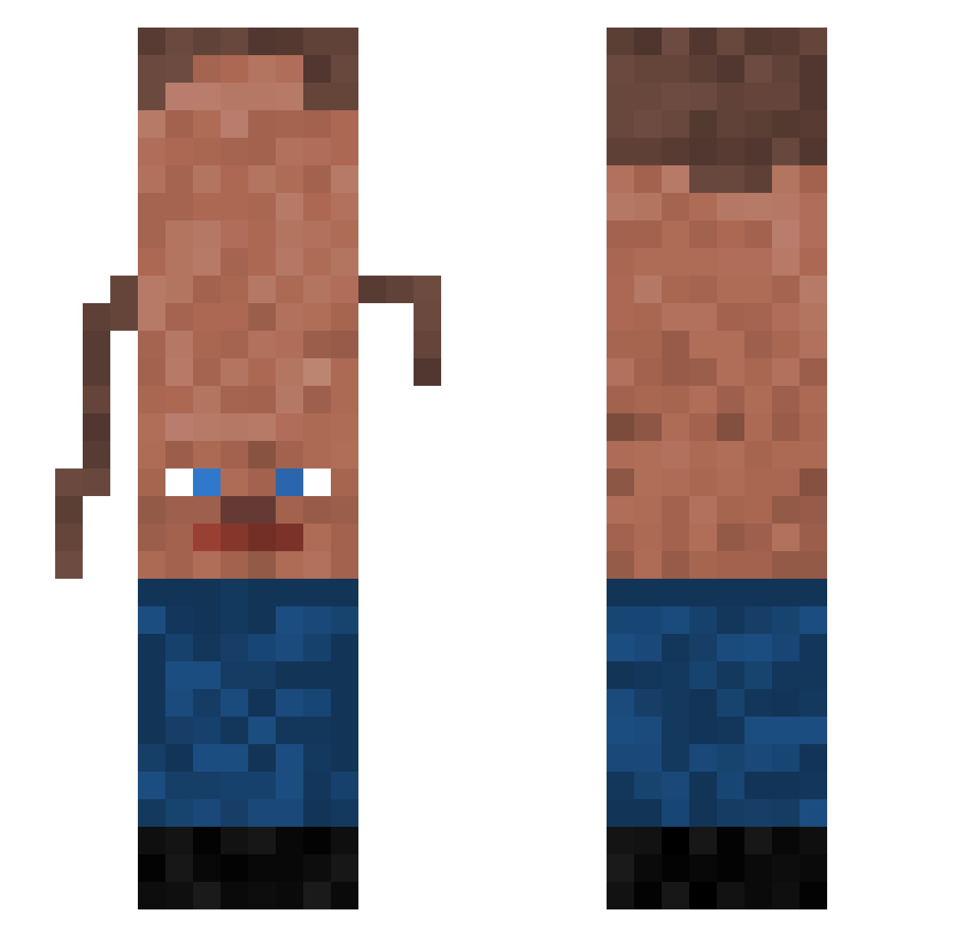 MidnightRaven__ Minecraft skin, front and back view