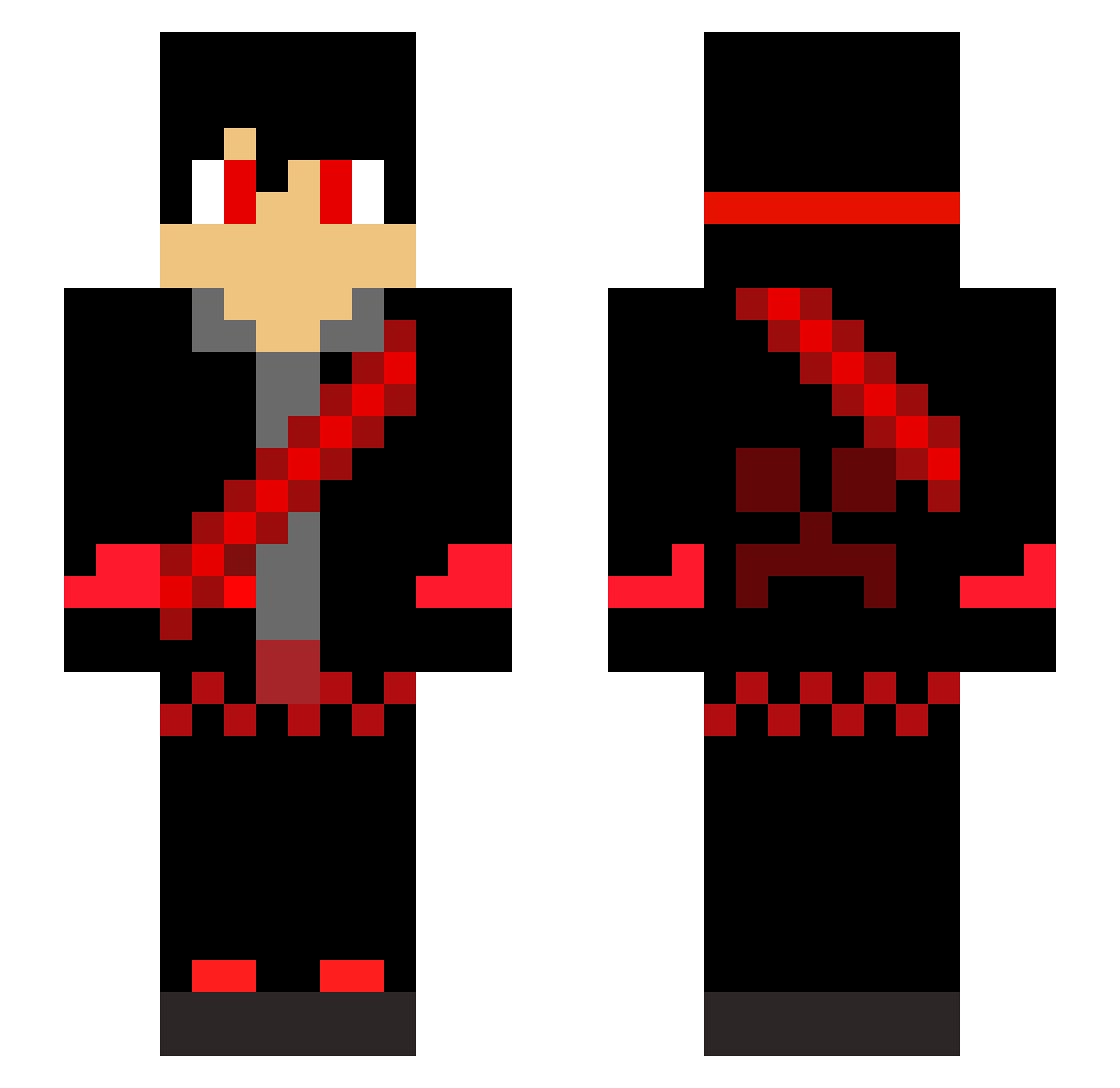 Snekentine Minecraft skin, front and back view