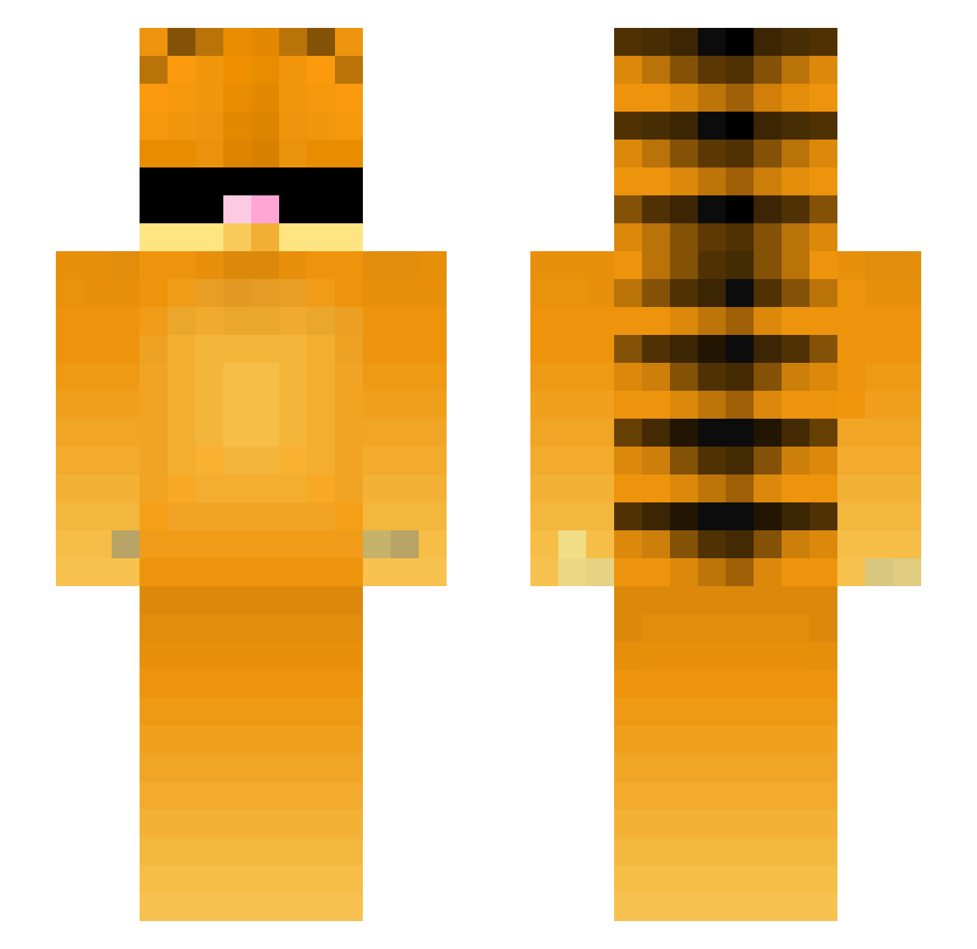 Treflio Minecraft skin, front and back view