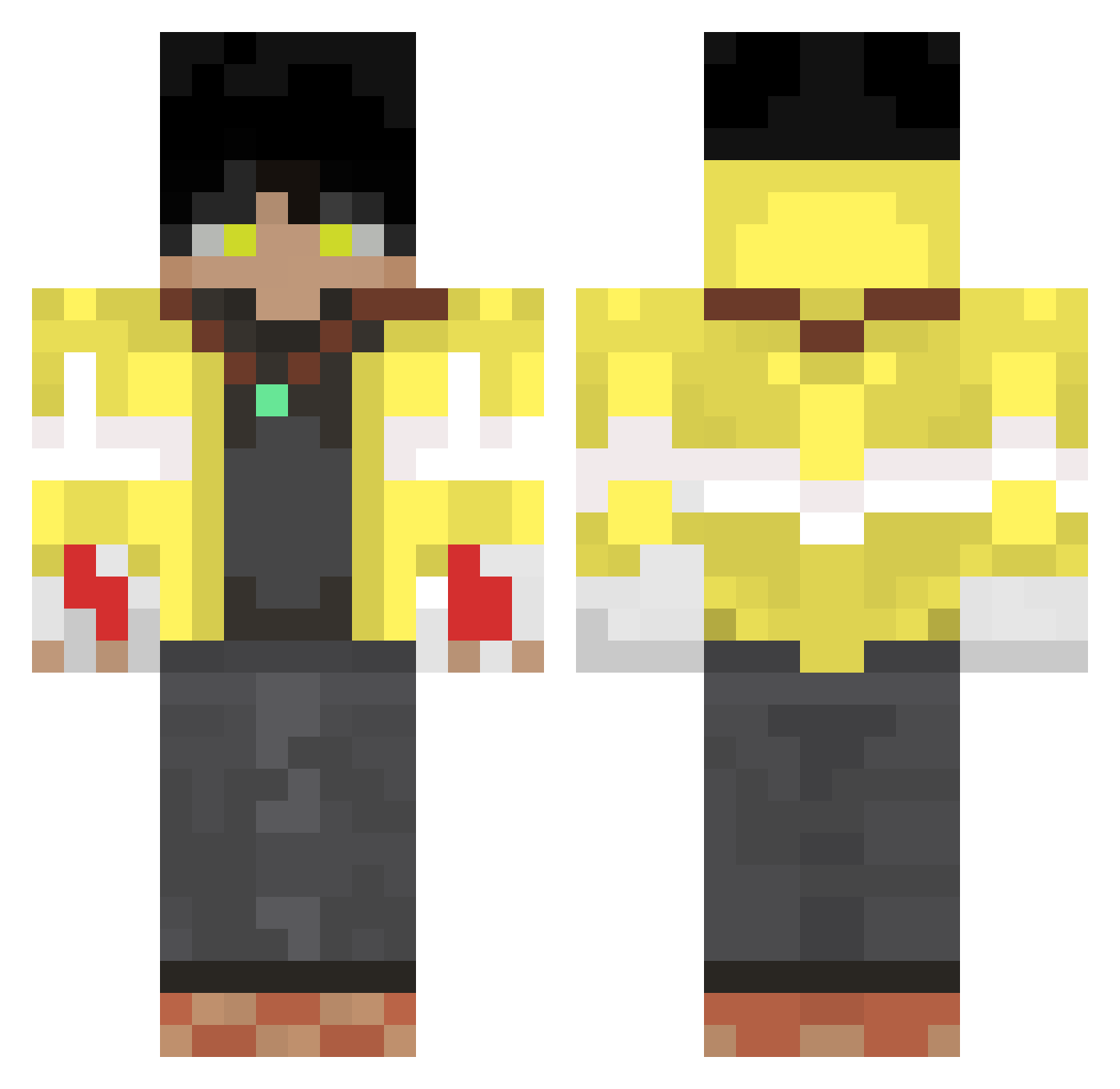 starpowerks Minecraft skin, front and back view