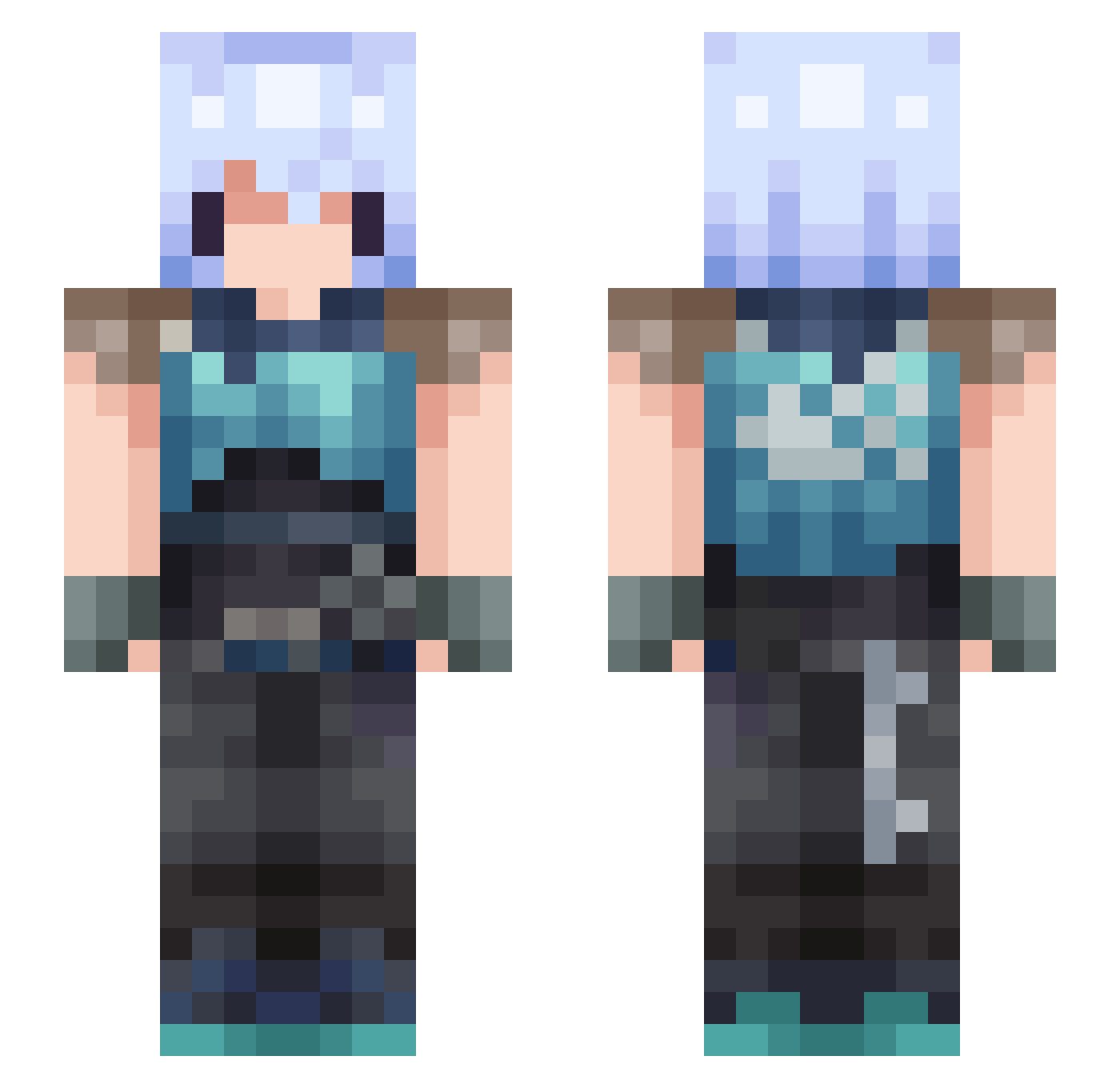 Valki12 Minecraft skin, front and back view