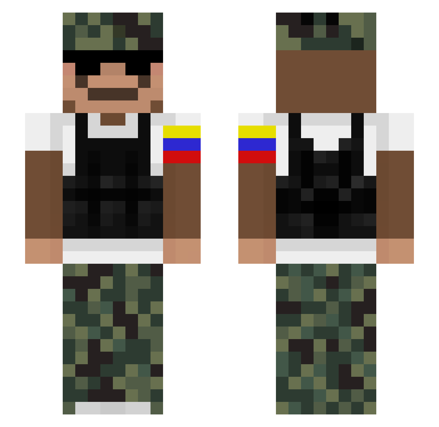 vbhj Minecraft skin, front and back view