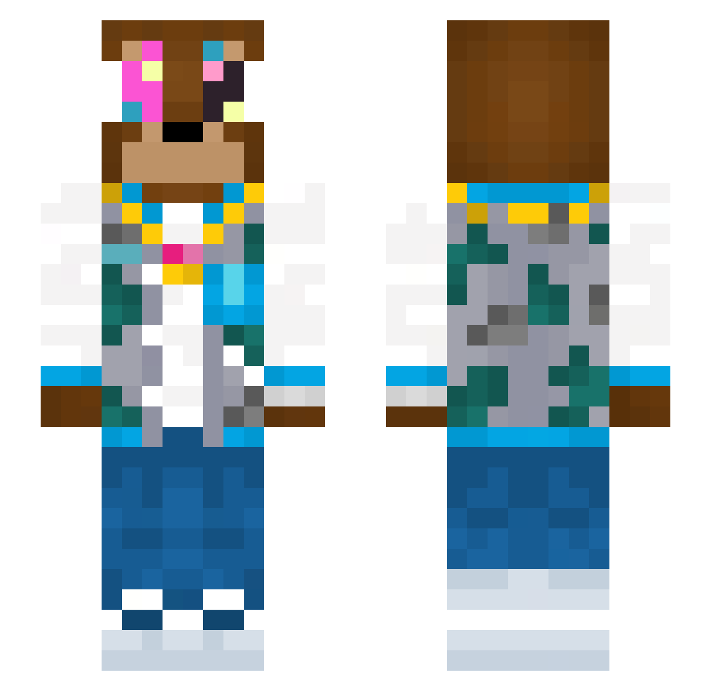 iDoCheeseBending Minecraft skin, front and back view