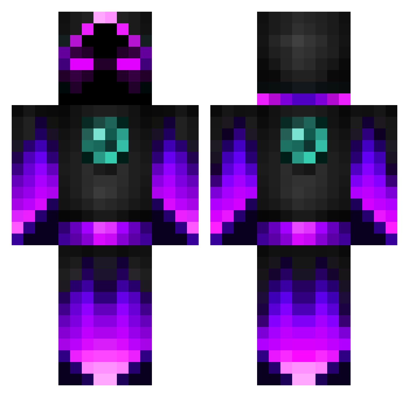 Varmint Minecraft skin, front and back view