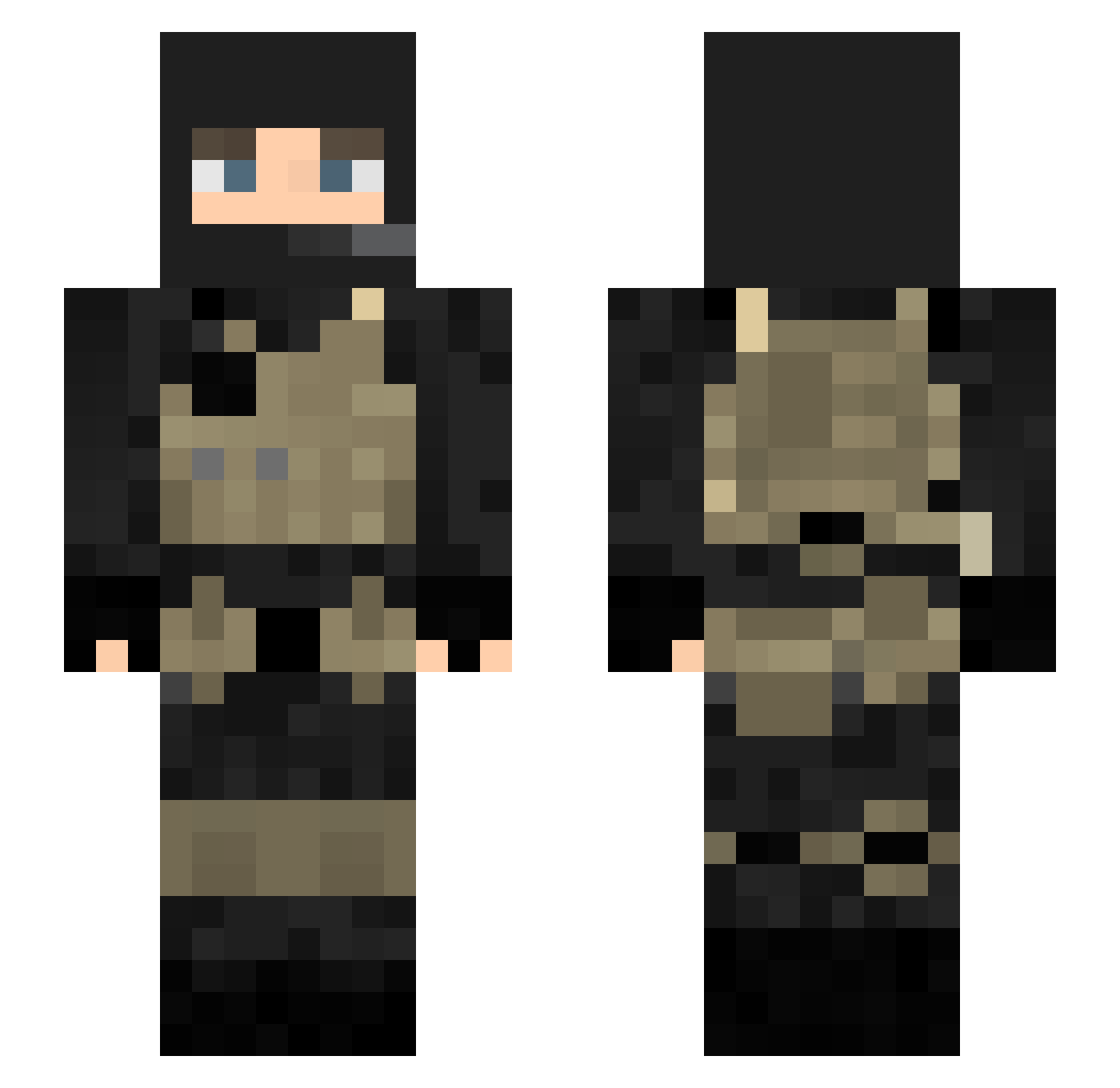 solidgear34 Minecraft skin, front and back view