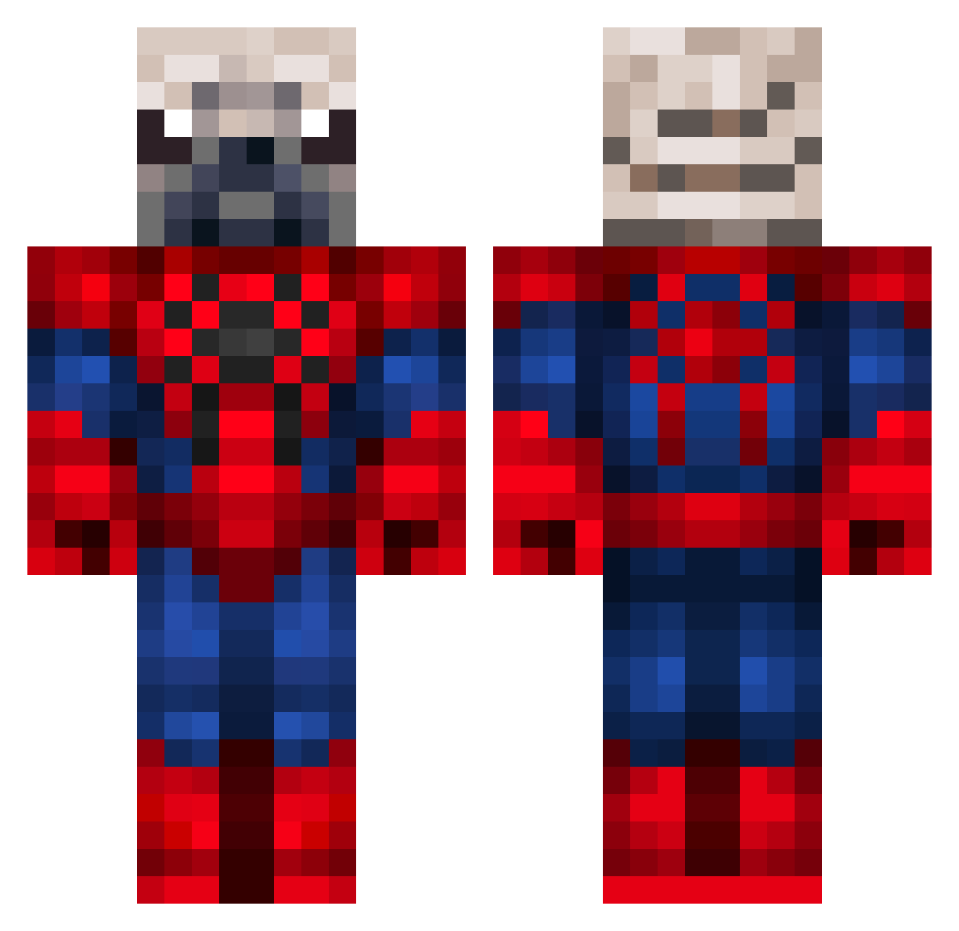 LotusNP Minecraft skin, front and back view