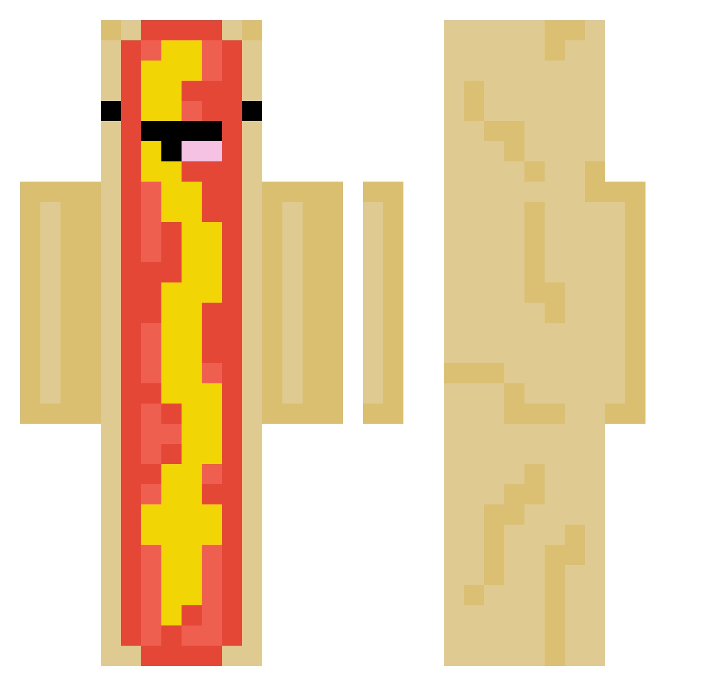 konkr3tus Minecraft skin, front and back view