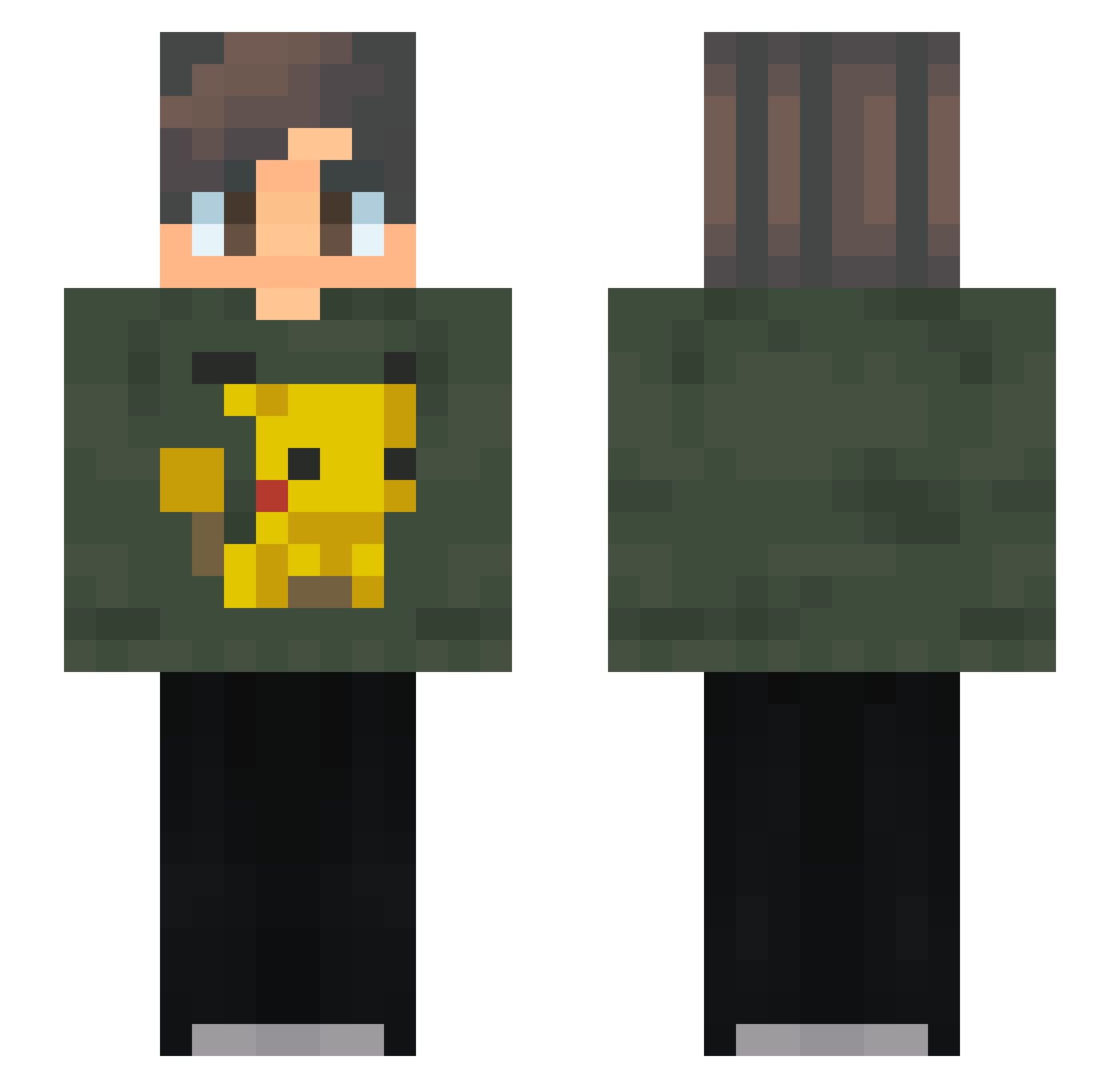 Atire Minecraft skin, front and back view