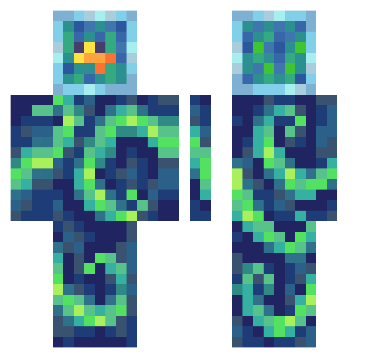 DaPhish601 Minecraft skin, front and back view
