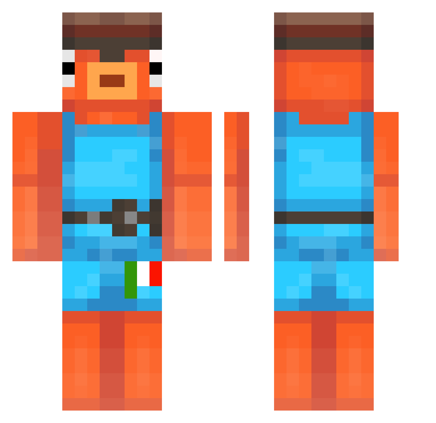 pigeon303 Minecraft skin, front and back view