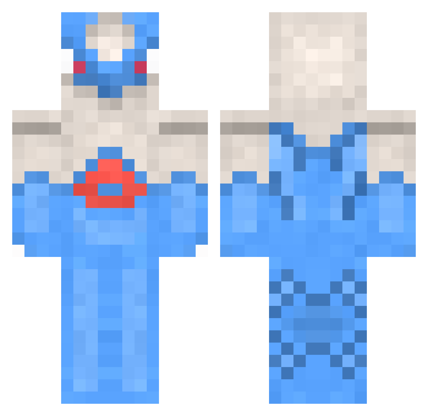 Recipe Minecraft skin, front and back view