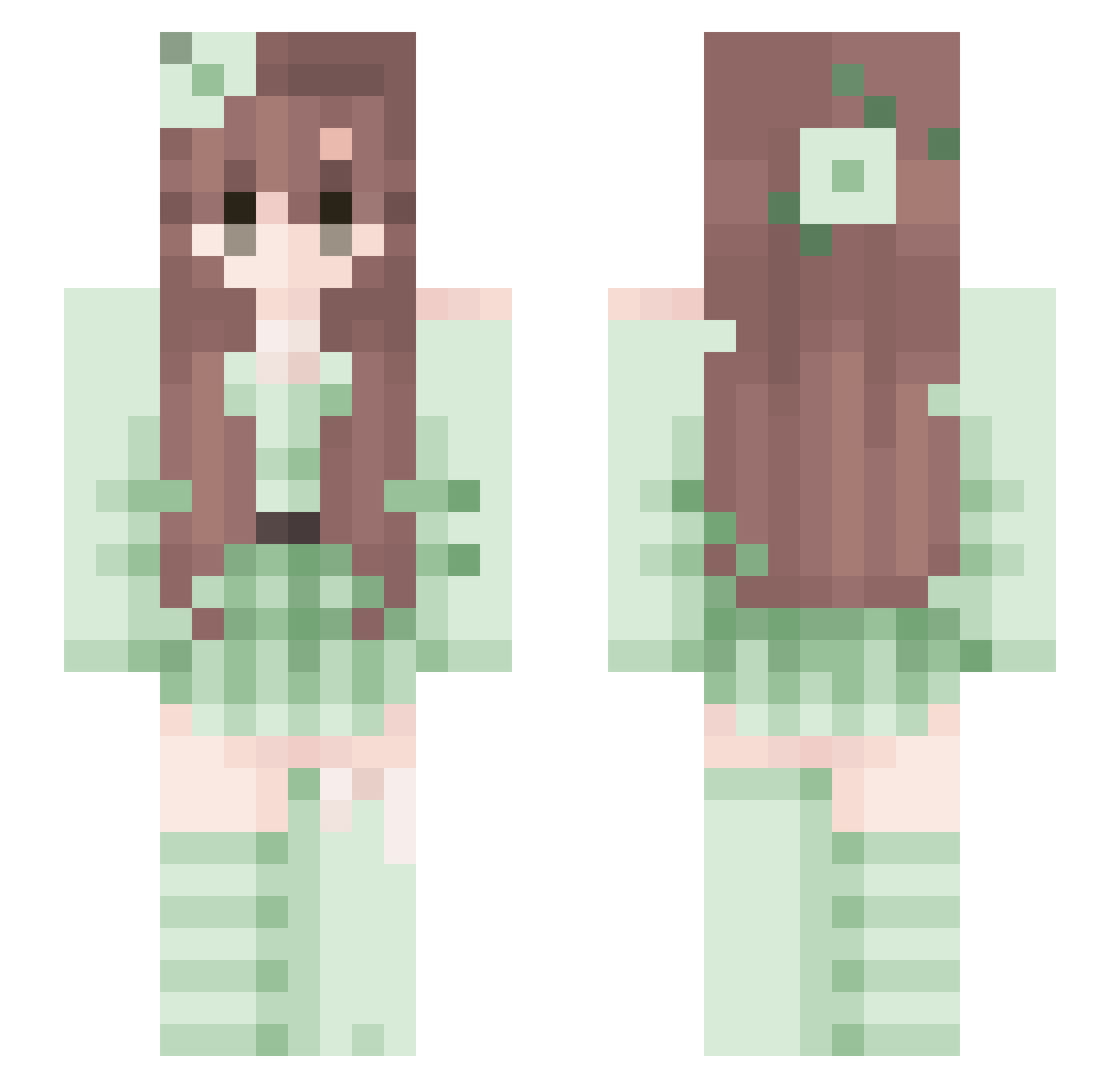 xLiseQx Minecraft skin, front and back view