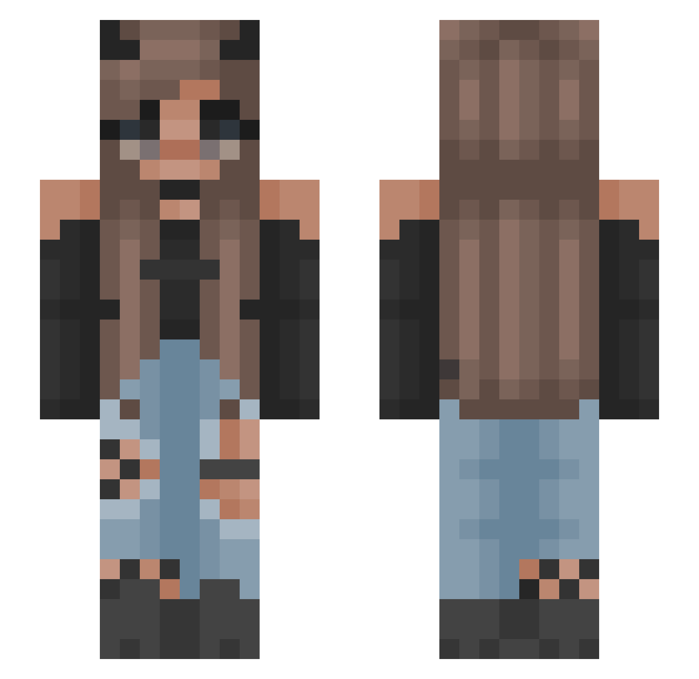 KaylaStars Minecraft skin, front and back view