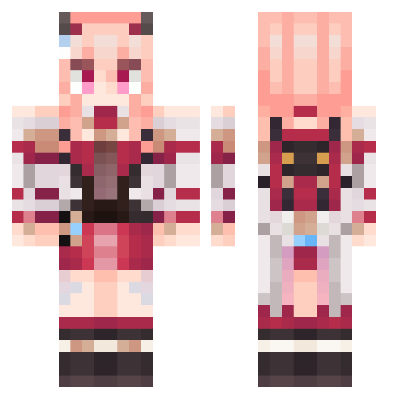 Solary541 Minecraft skin, front and back view
