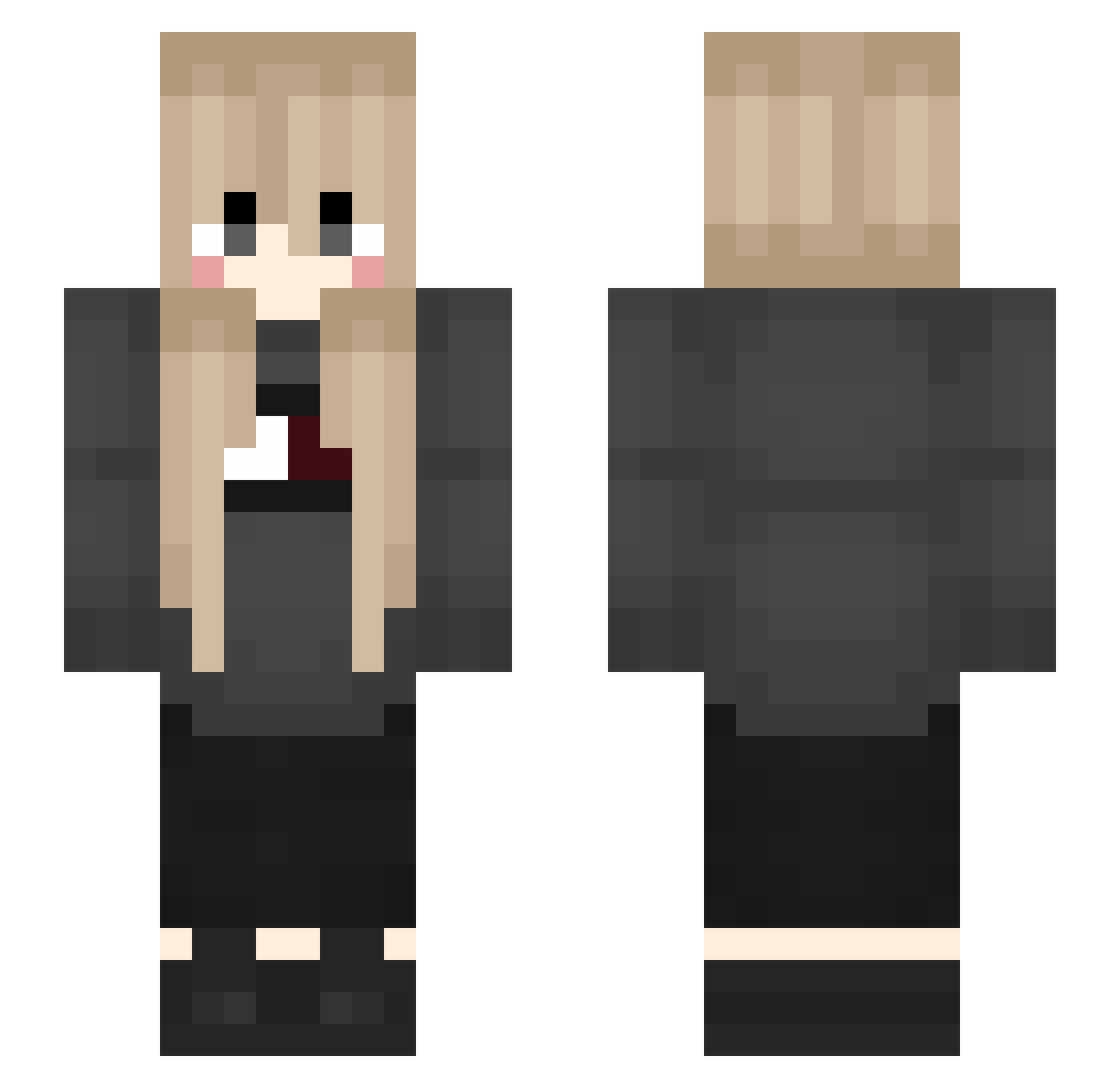 RedPassionFruit Minecraft skin, front and back view