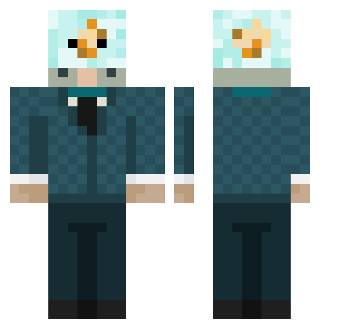 User_account_001 Minecraft skin, front and back view