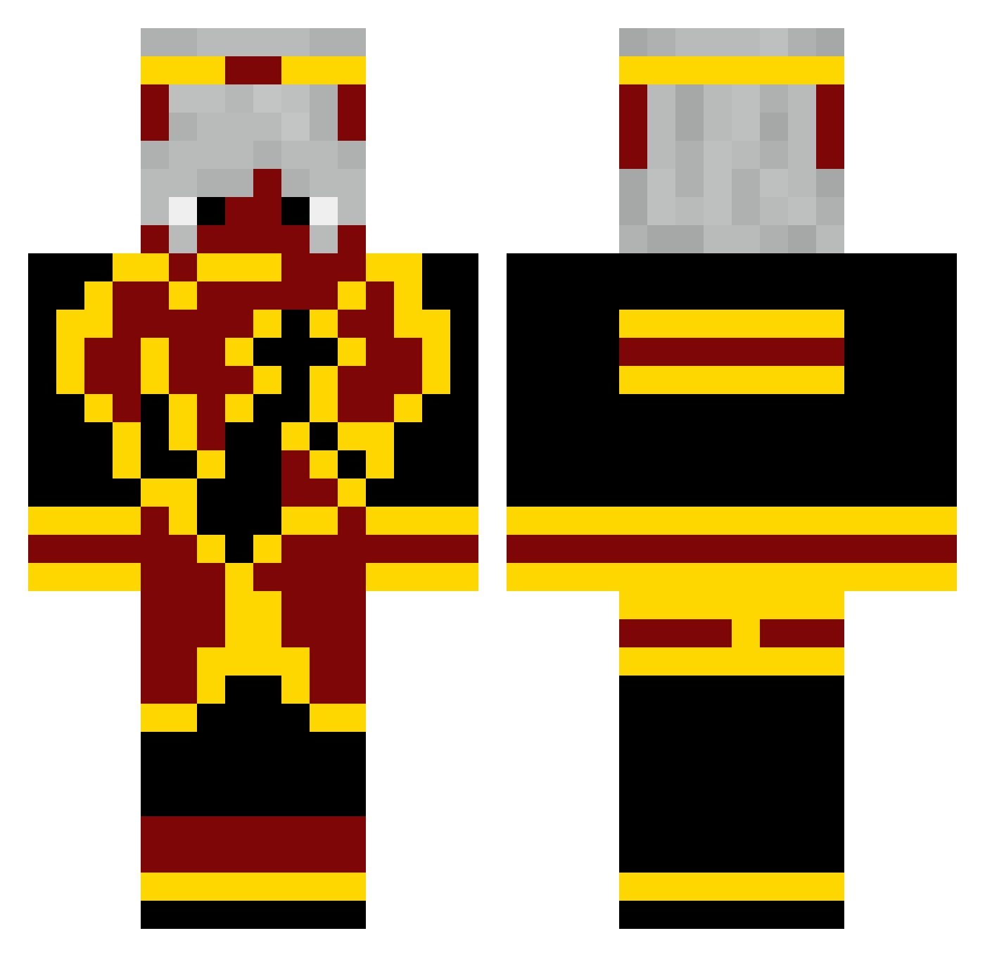 Raptor_player11 Minecraft skin, front and back view