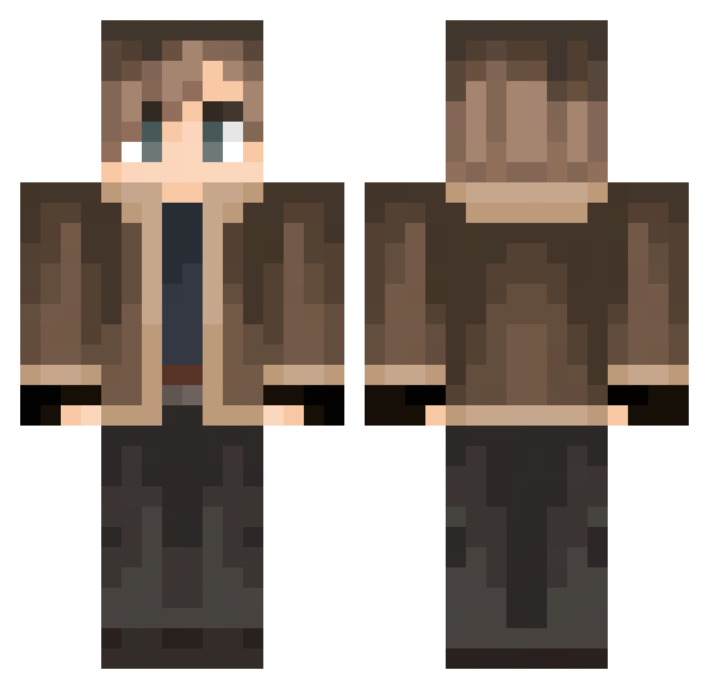 UcryXc Minecraft skin, front and back view