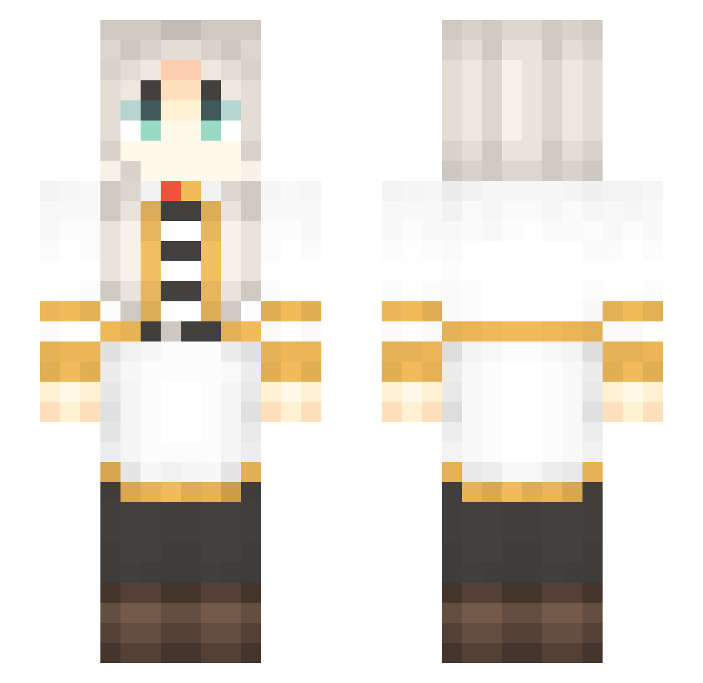 Canisfrater Minecraft skin, front and back view