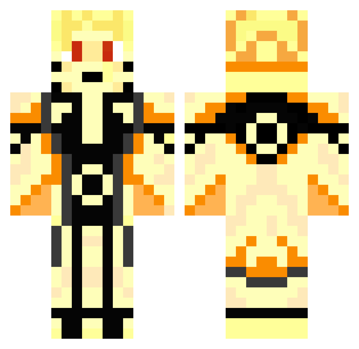 Shimoka Minecraft skin, front and back view