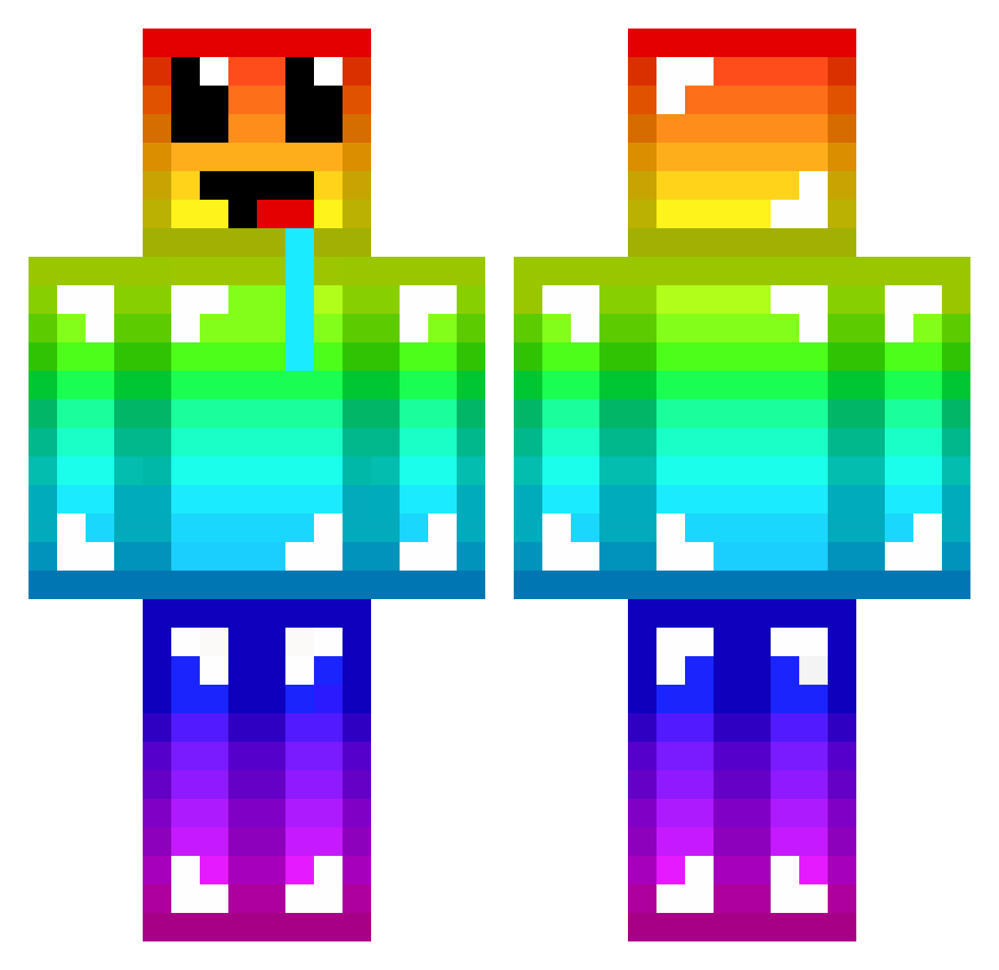 Sikkemikke Minecraft skin, front and back view