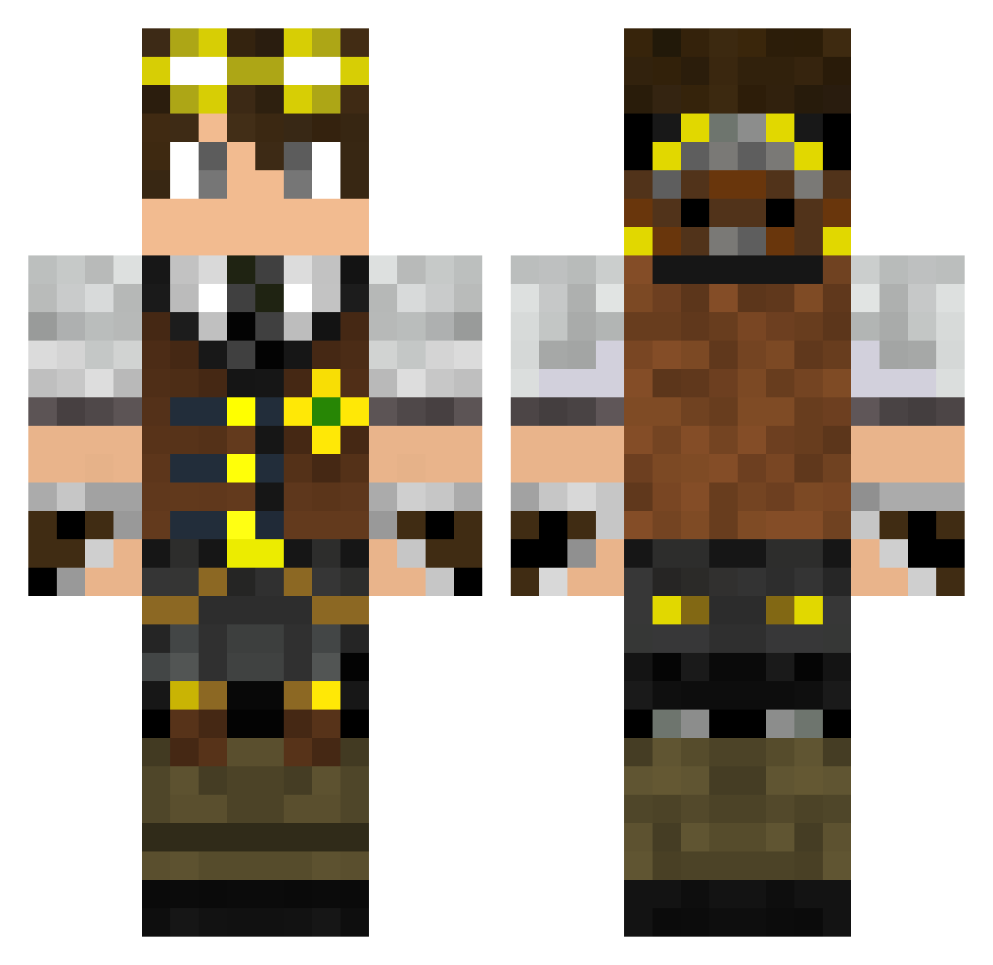 TheNorthRush Minecraft skin, front and back view