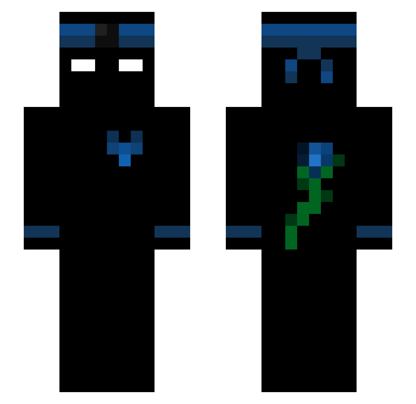 vepxd Minecraft skin, front and back view