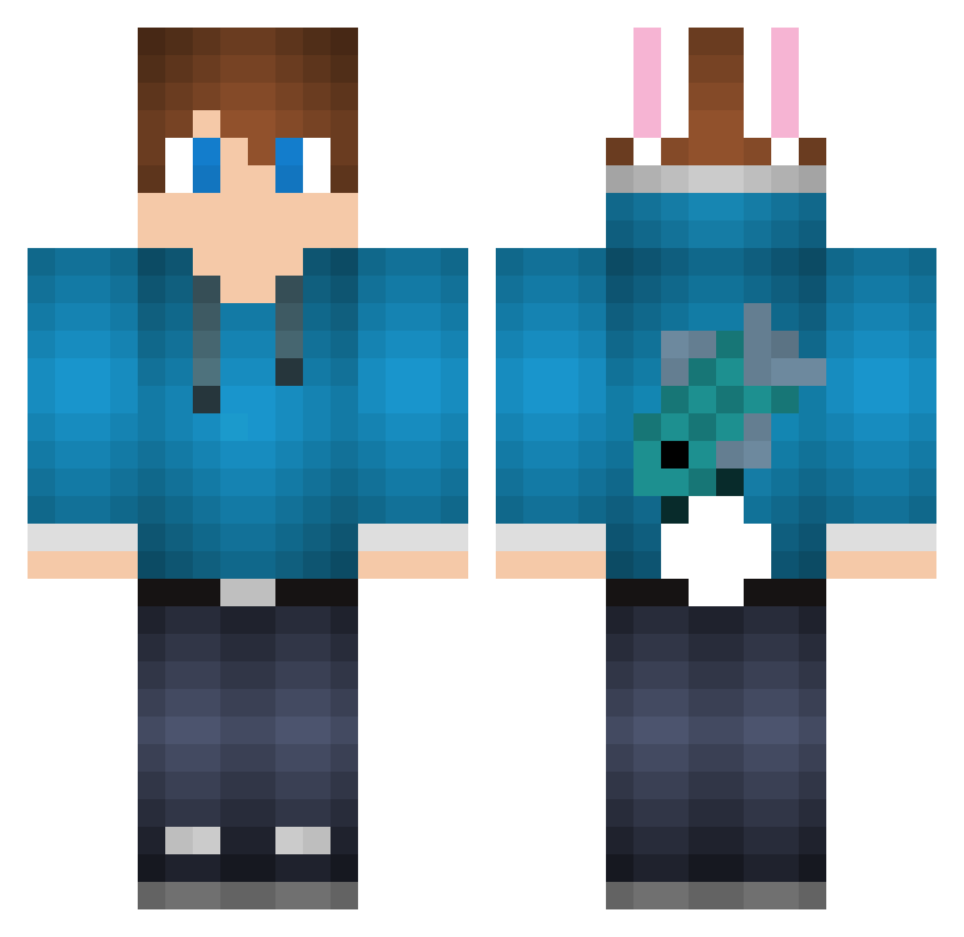 Tuxedoes Minecraft skin, front and back view
