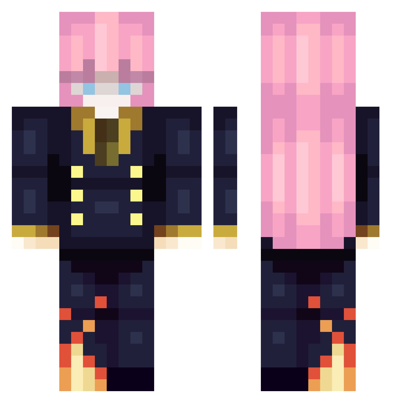 AlexisPavito Minecraft skin, front and back view