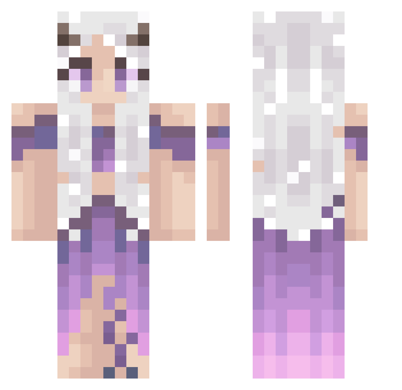 Liruko Minecraft skin, front and back view