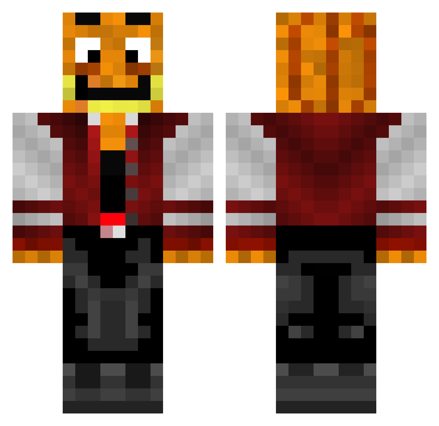 SektionMantis Minecraft skin, front and back view