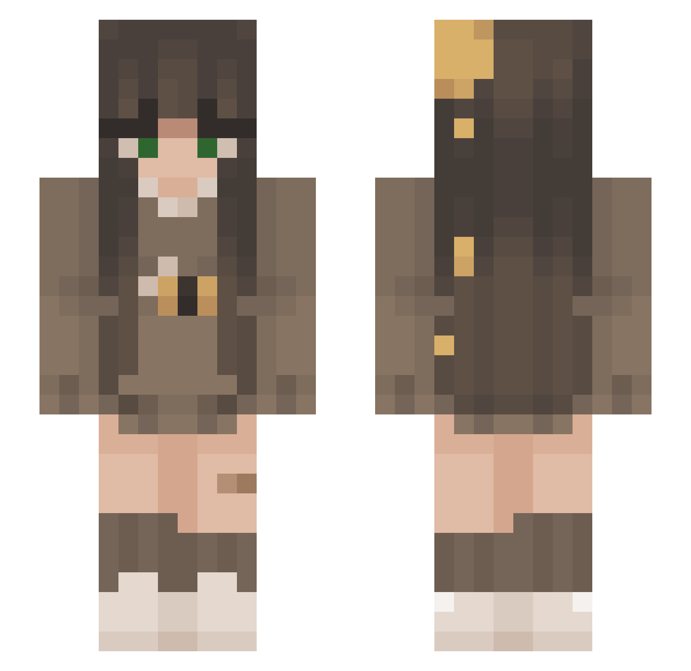 Pink_Mousey Minecraft skin, front and back view