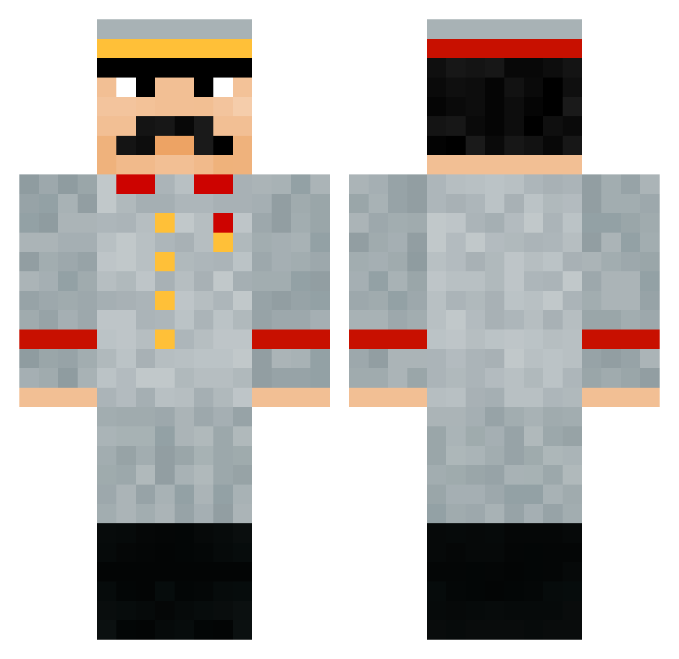 I_have_fingers Minecraft skin, front and back view