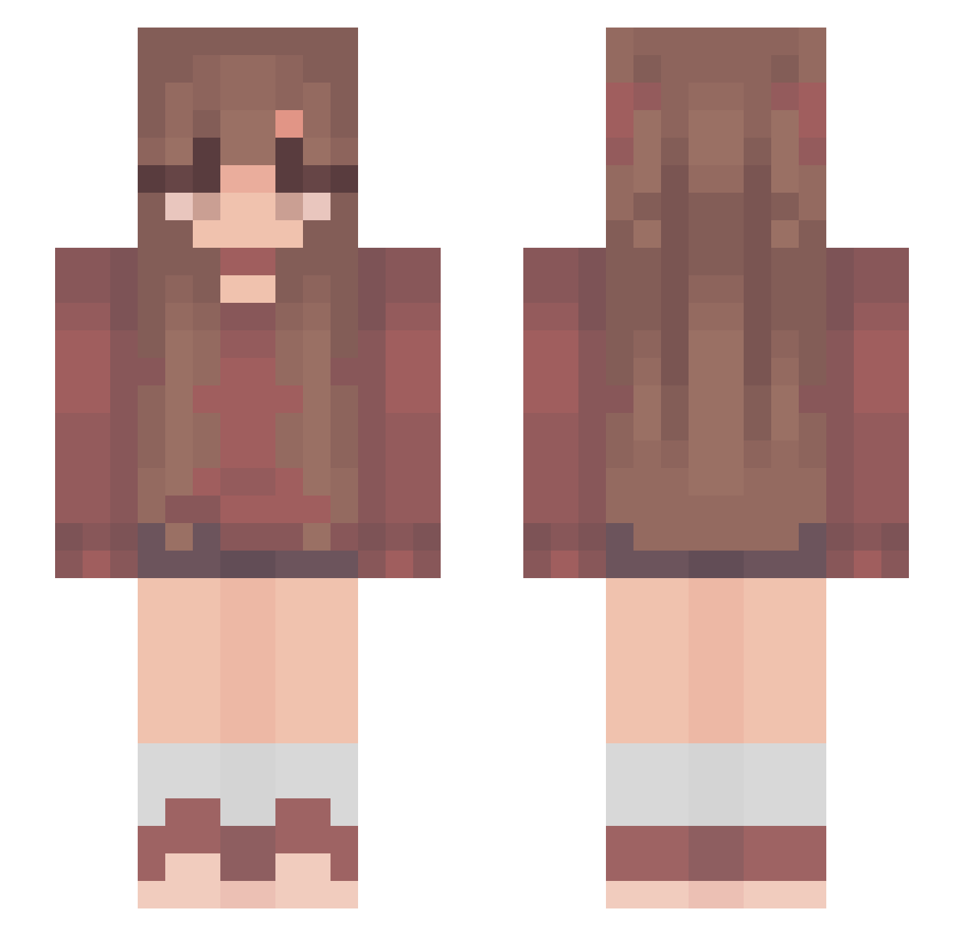 pozel Minecraft skin, front and back view
