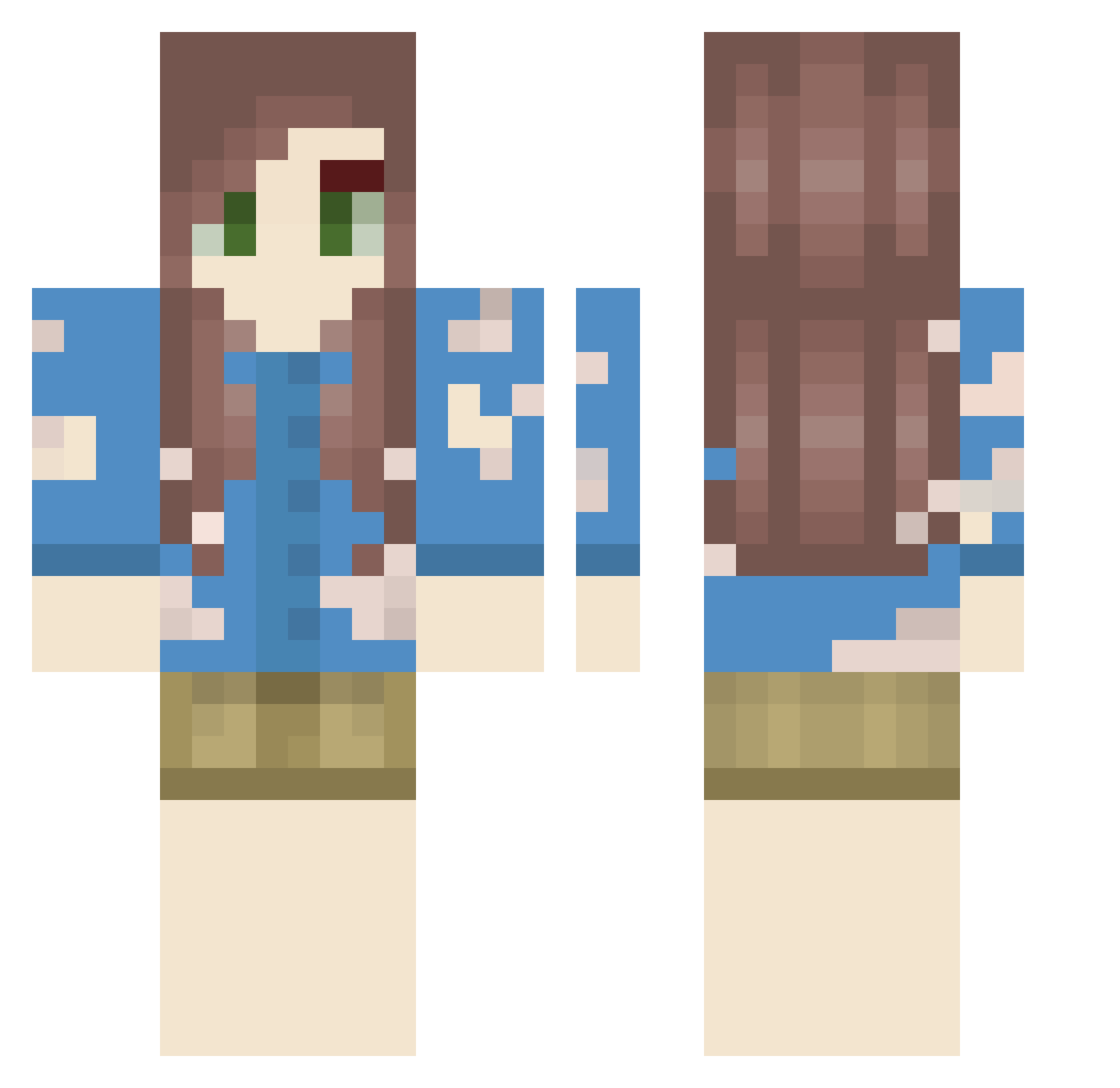 k1ursa3t Minecraft skin, front and back view