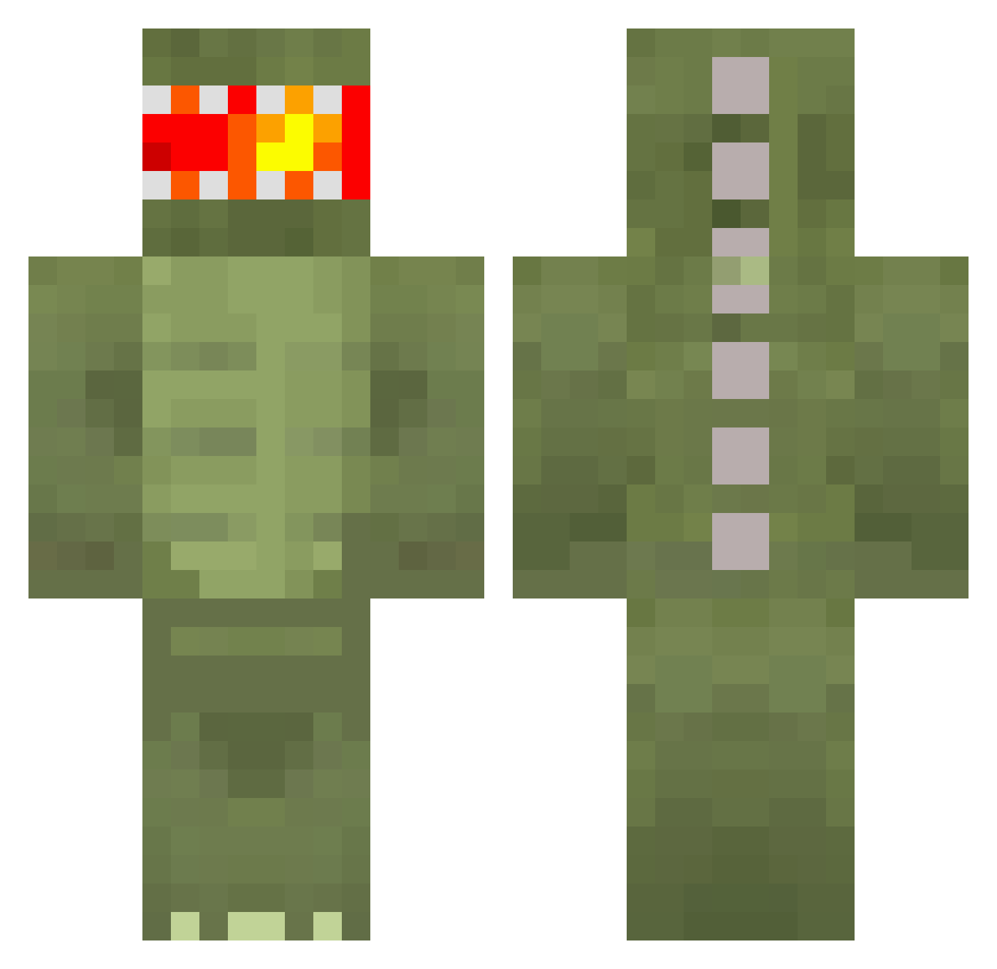 Californium Minecraft skin, front and back view