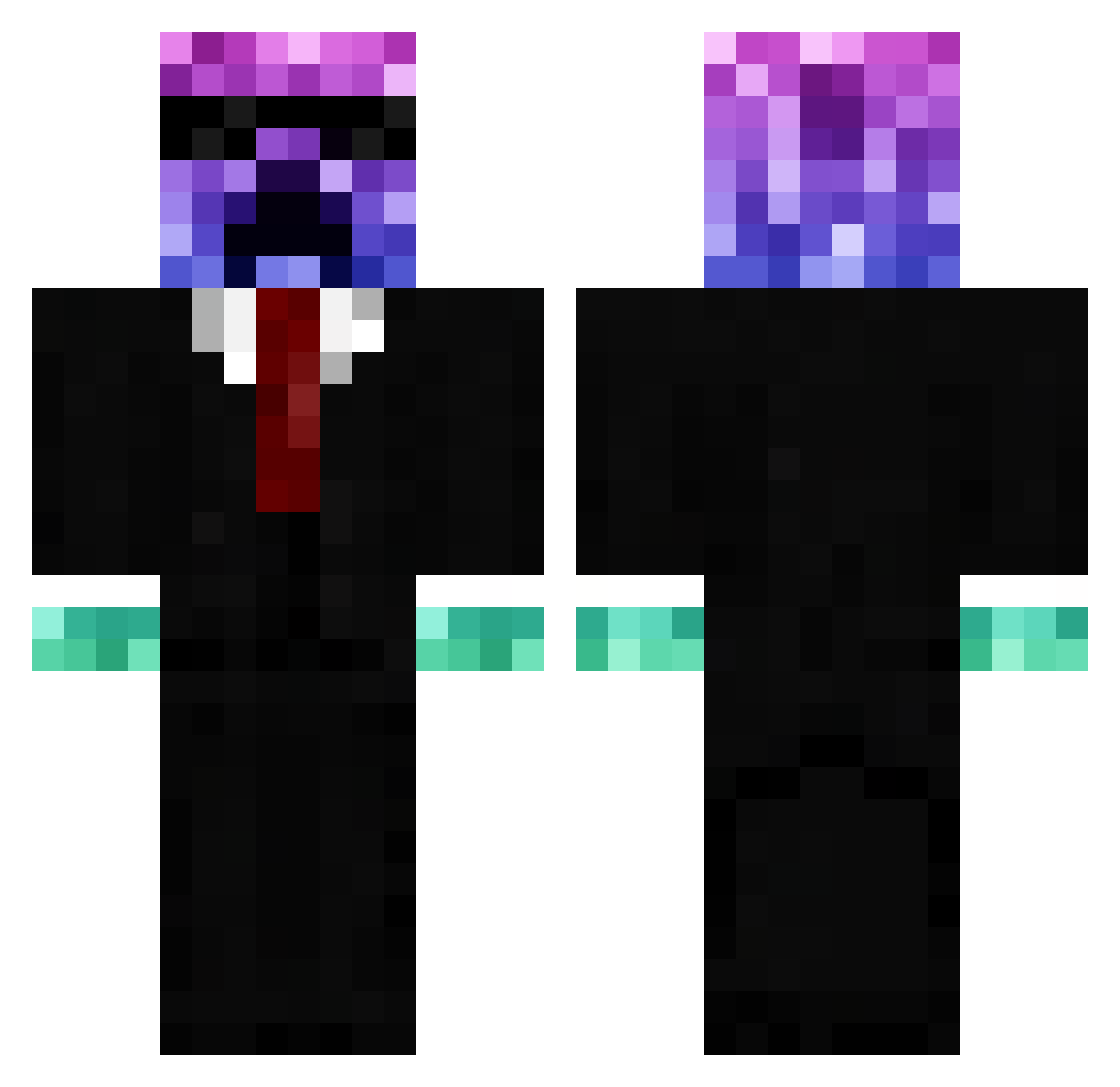 vzuo Minecraft skin, front and back view