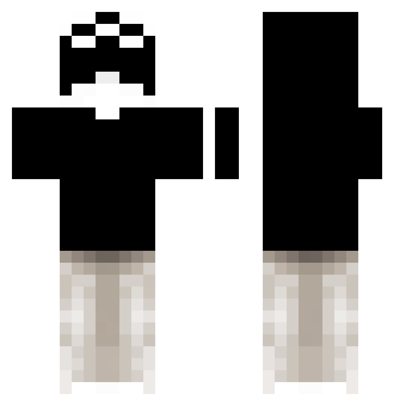 Binenas Minecraft skin, front and back view