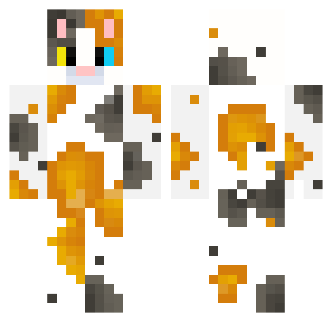 pearlberry Minecraft skin, front and back view
