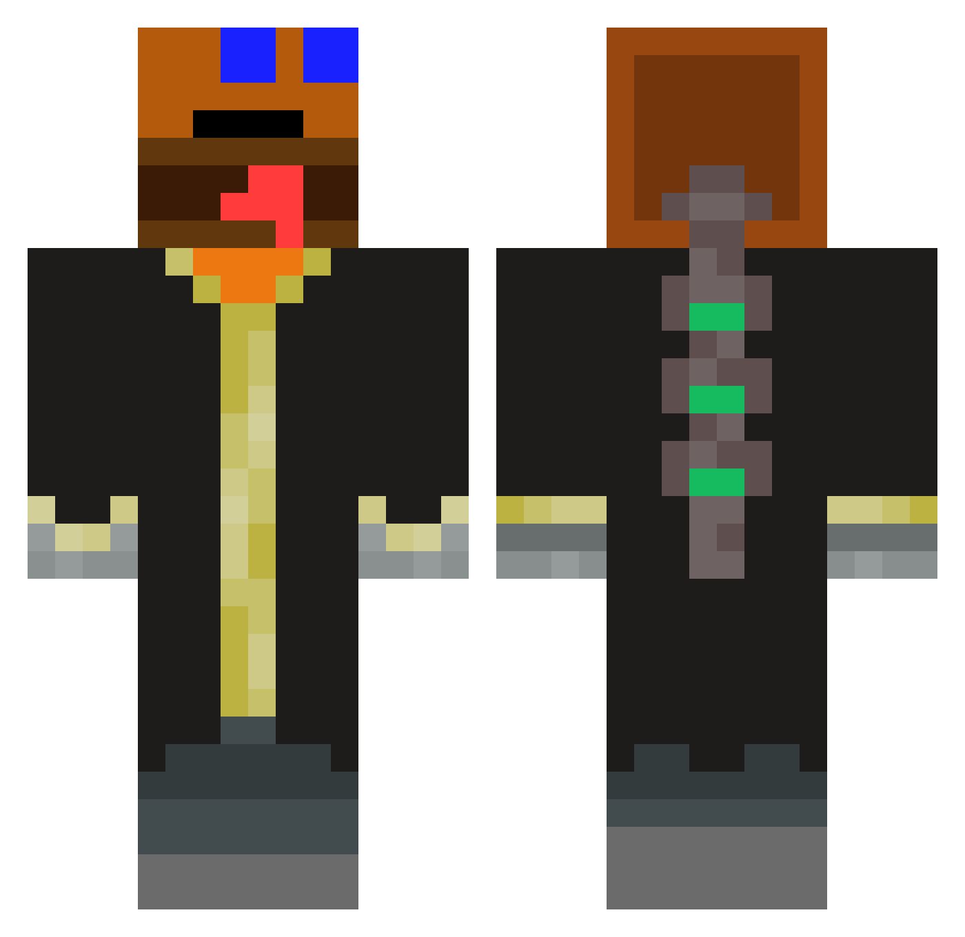 Woxly1453 Minecraft skin, front and back view