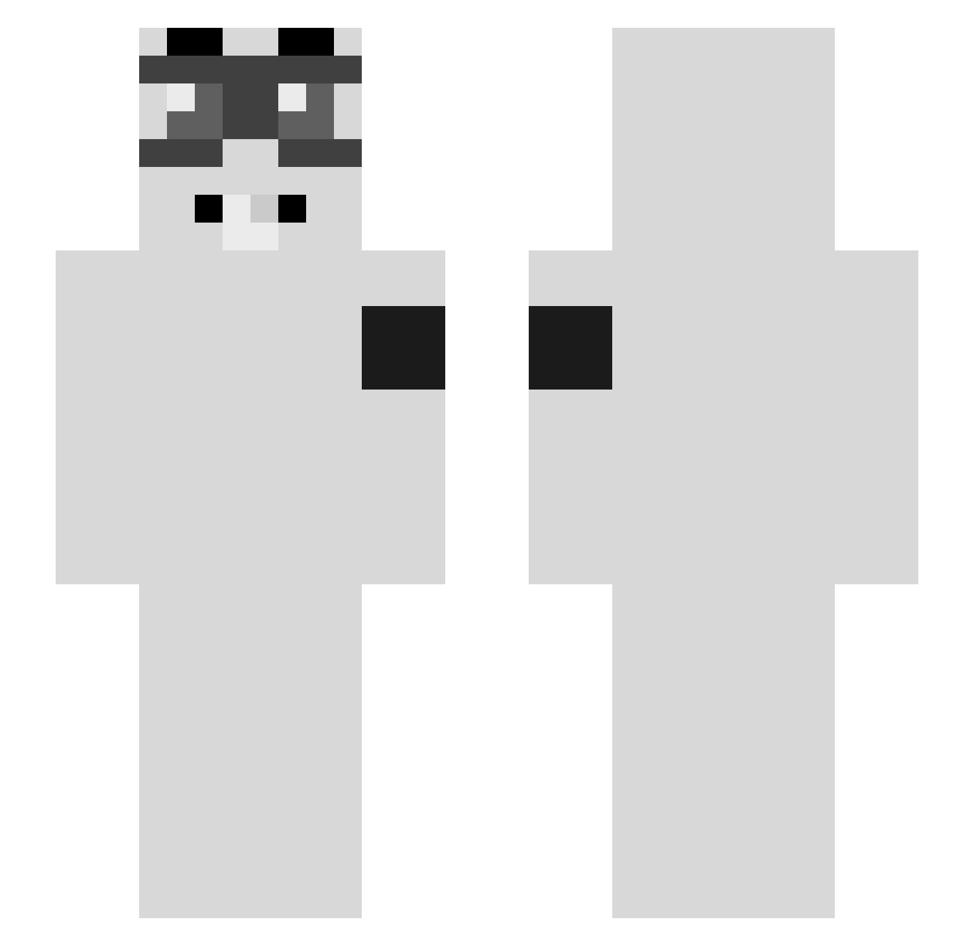 Voosts Minecraft skin, front and back view